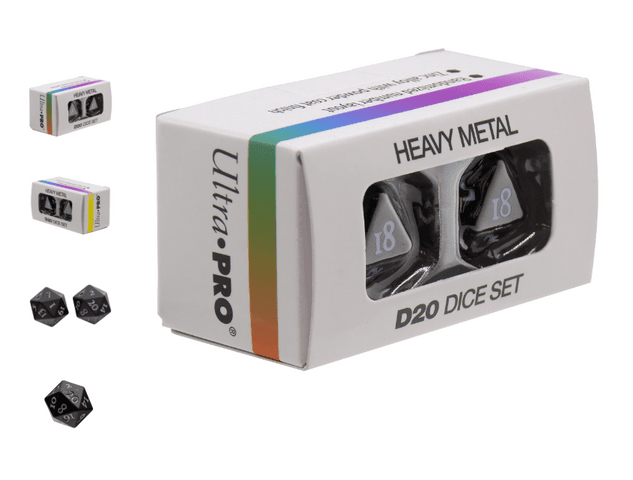 UP DICE - D20 - HEAVY METAL VIVID BLACK